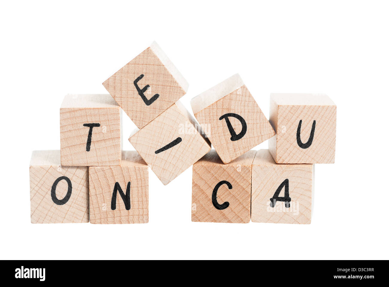 Wand colapsing welche Zauber-Bildung. Weißen Hintergrund. Stockfoto