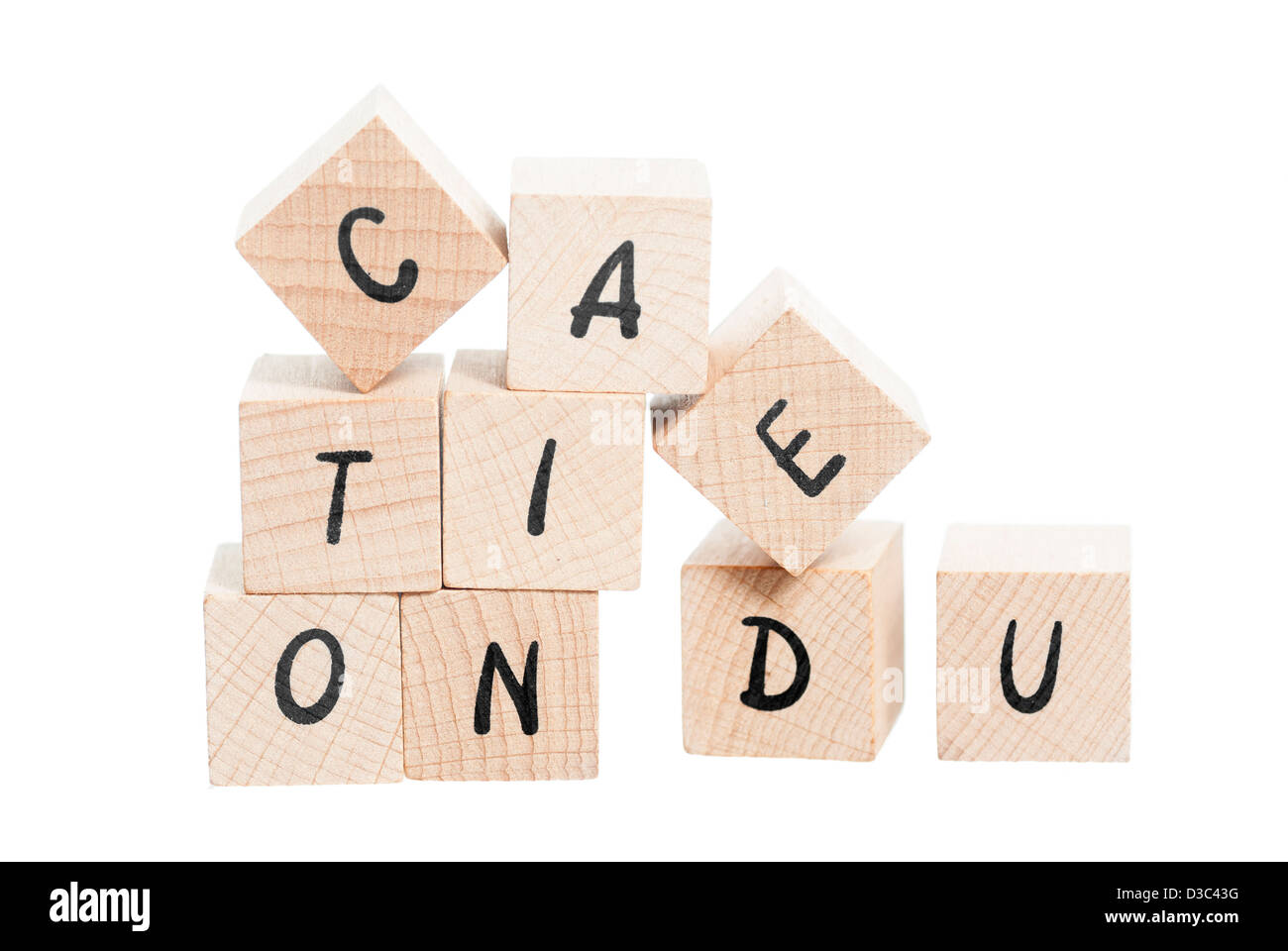 Wand colapsing welche Zauber-Bildung. Weißen Hintergrund. Stockfoto