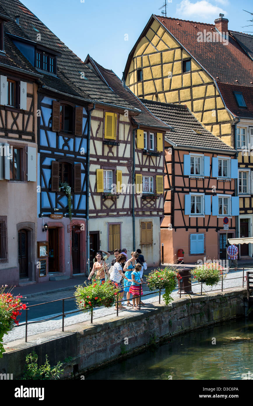 Gantoris Kulisse der alten mittelalterlichen Stadtmitte von Colmar, Frankreich Stockfoto