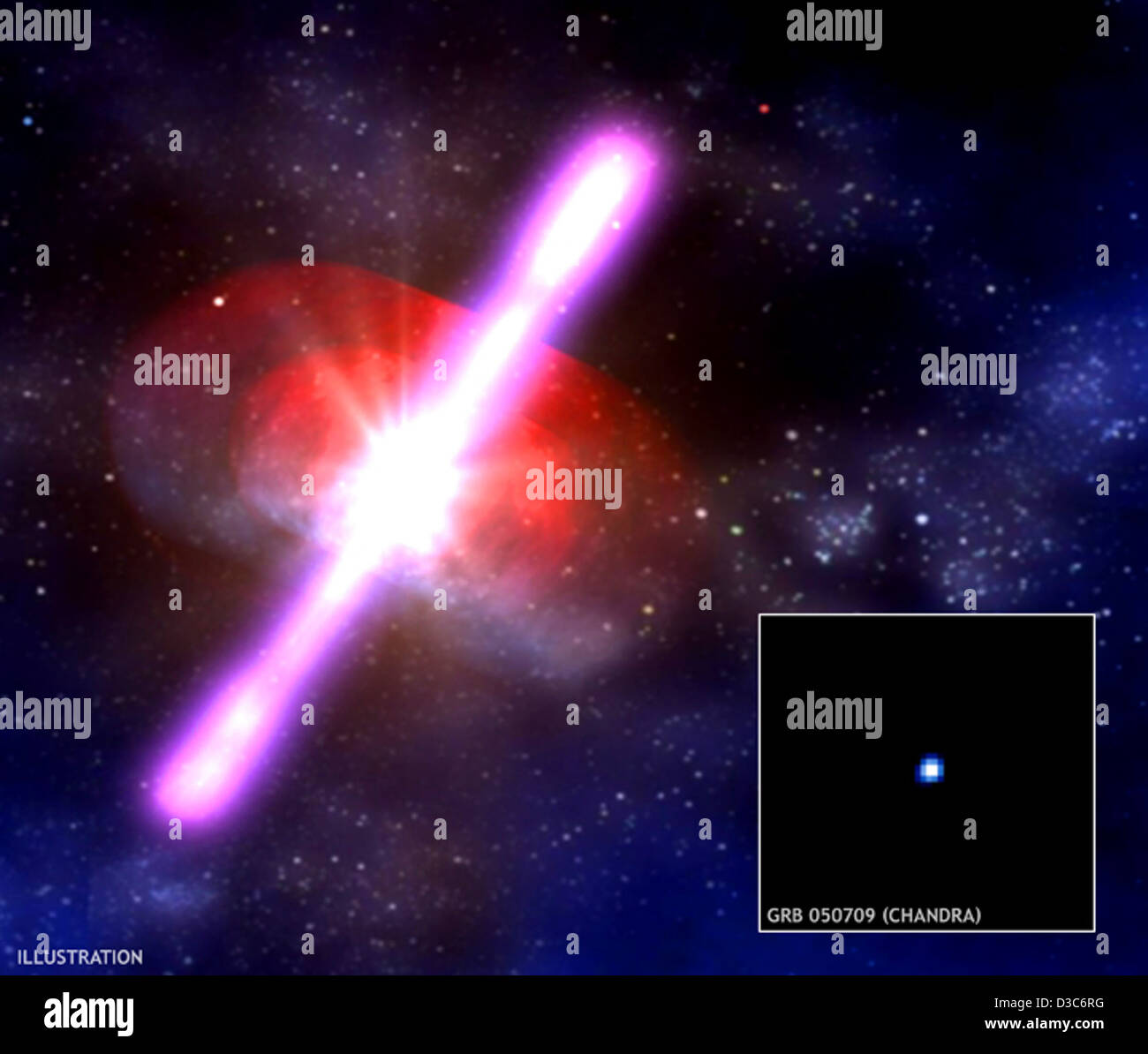 Kosmisches Mysterium gelöst in einem Blitz (NASA, Chandra, 05.10.05) Stockfoto