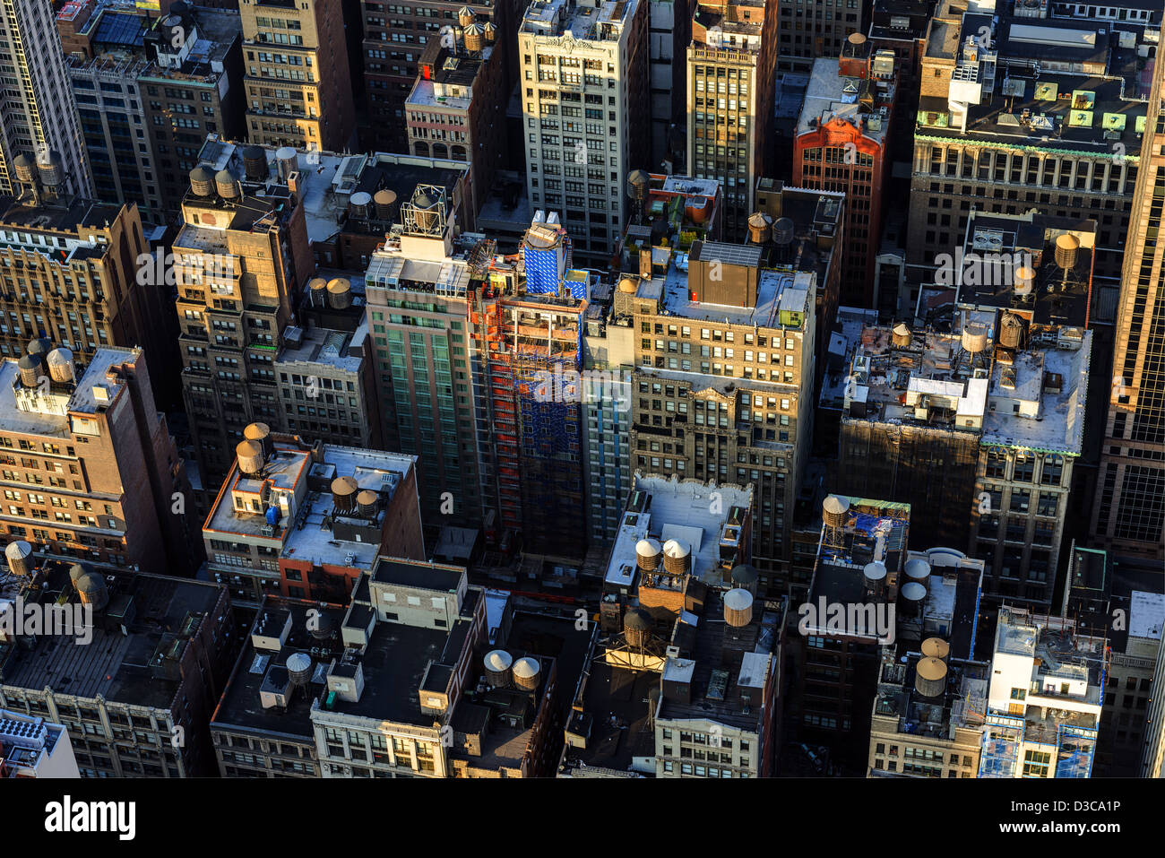 Blick vom Empire State Building von Mid Town Manhattan, New York City Stockfoto