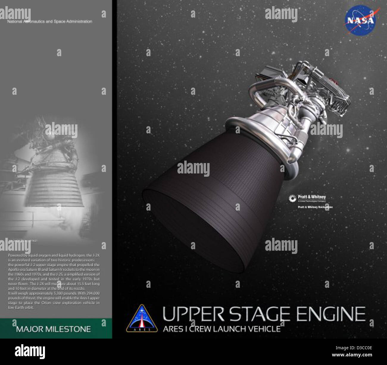 Ares ich Rakete: Oberstufe Motor (NASA, Ares Raketen, 21.10.09) Stockfoto