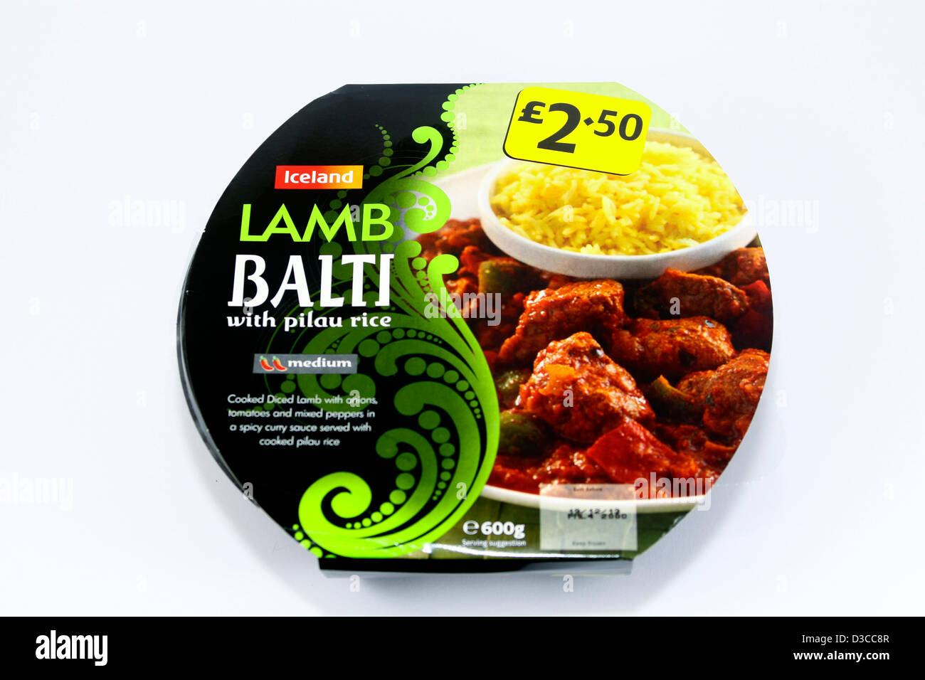 Island, die gefrorenen Lamm Balti Fertiggerichte Stockfoto