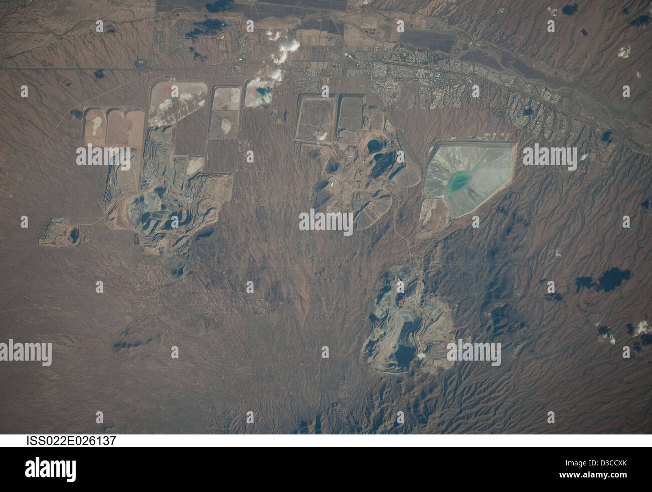 Pit-Minen im Süden Arizonas zu öffnen (NASA, internationale Raumstation Wissenschaft, 14.01.10) Stockfoto
