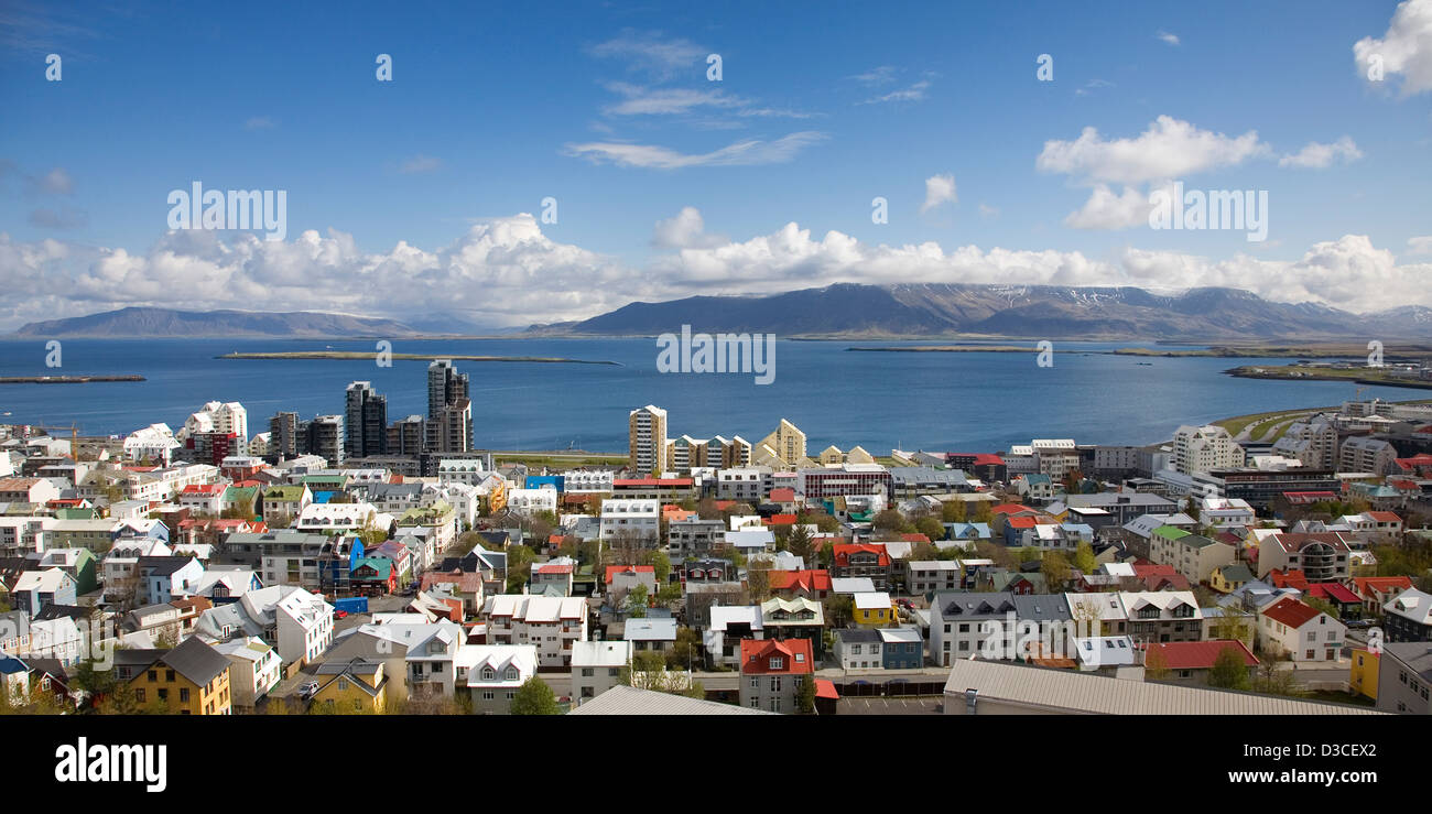 Blick auf Reykjavik, Reykjavik, Island, Europa Stockfoto