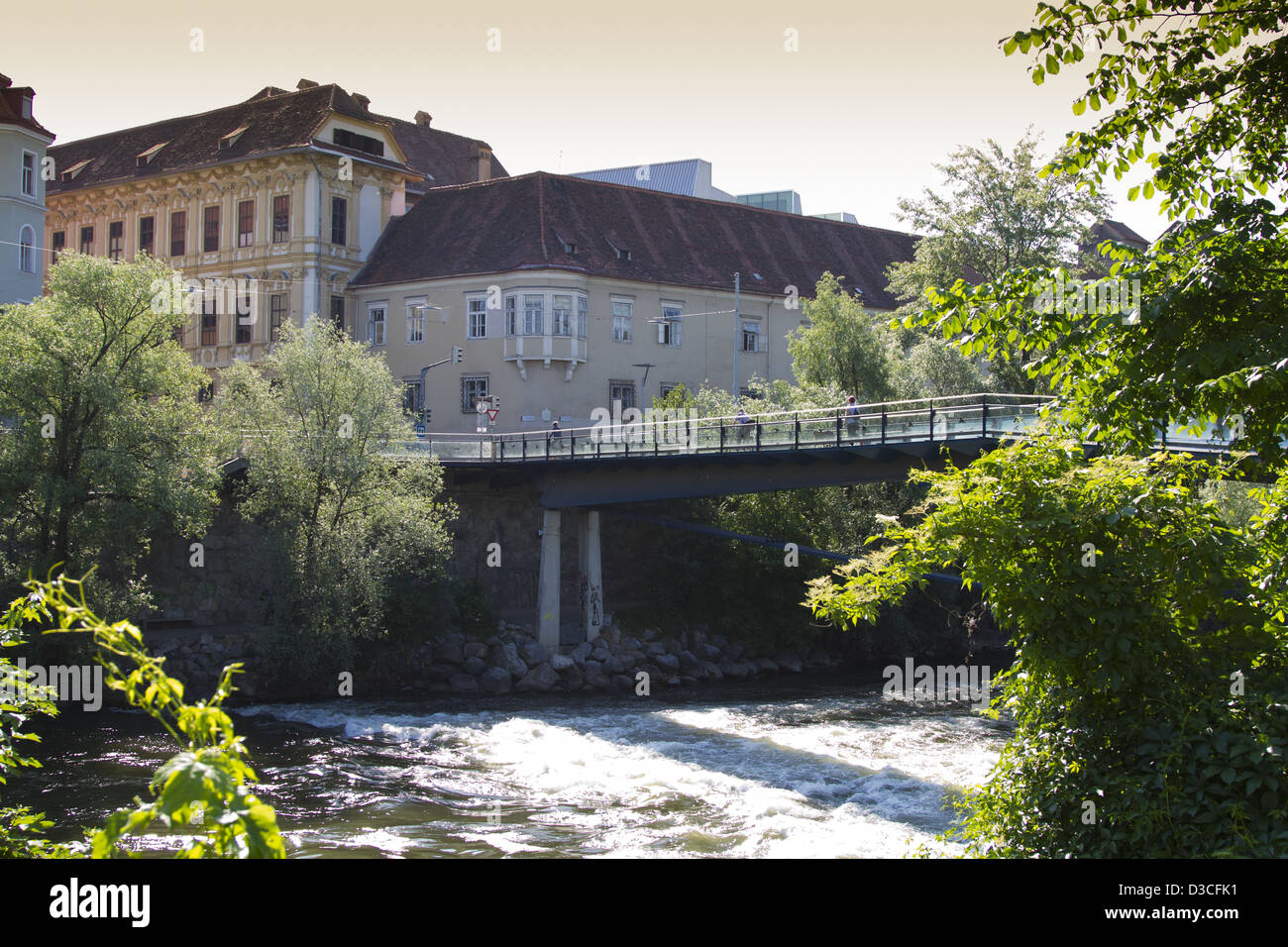 Österreich, Steiermark, Graz, Hauptbrucke, Mur River Stockfoto