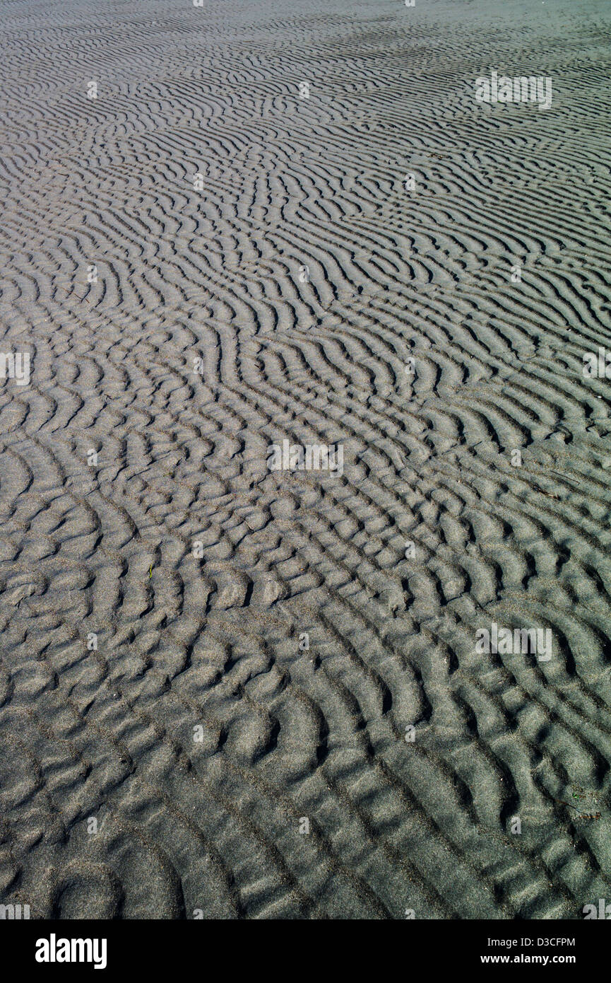 Wind und Wasser Formen den Sand zu Mustern, Bischof Strand, Homer, Alaska, USA Stockfoto