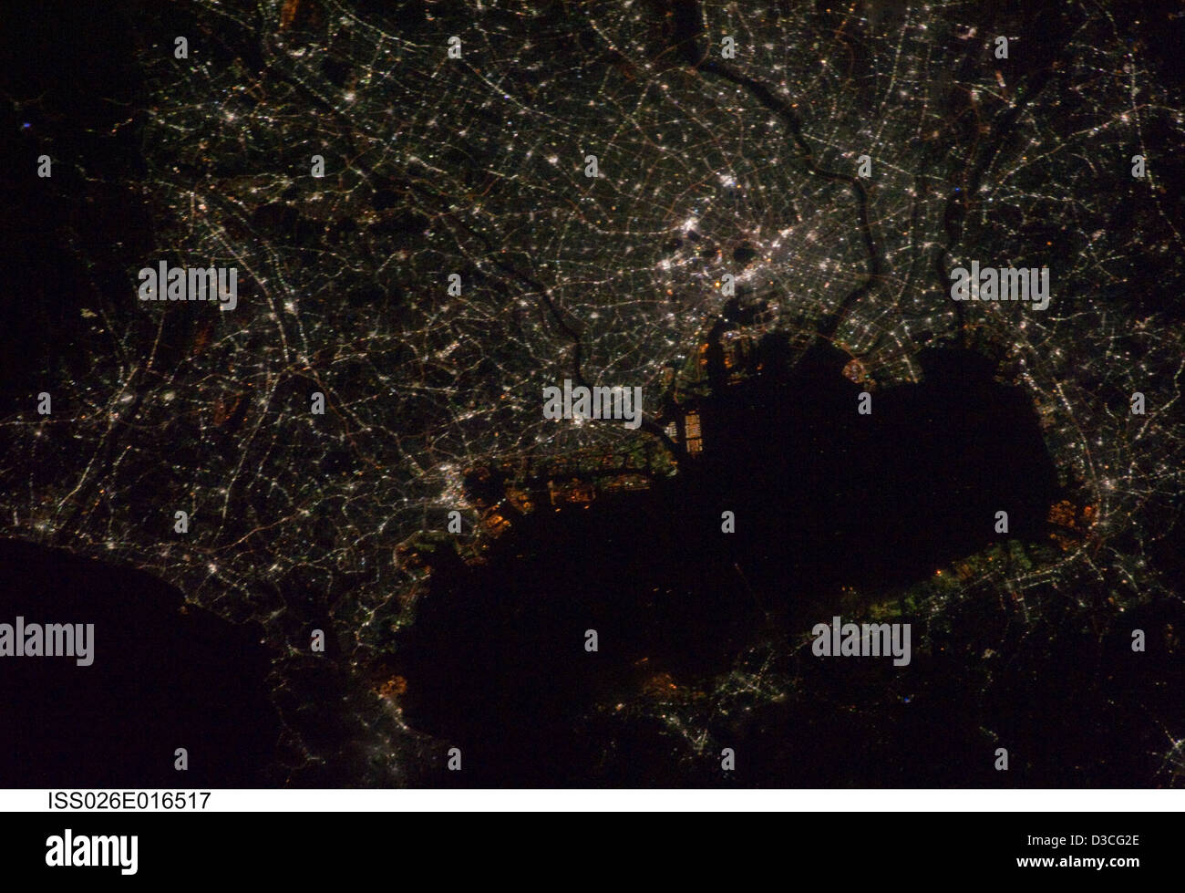 Tokyo, Japan in der Nacht (NASA, internationale Raumstation, 09.01.11) Stockfoto