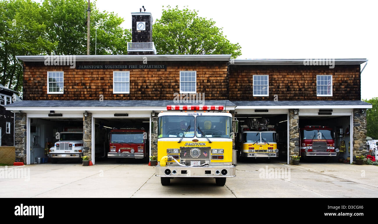 Jamestown Feuerwehr, Jamestown, Rhode Island, Usa Stockfoto