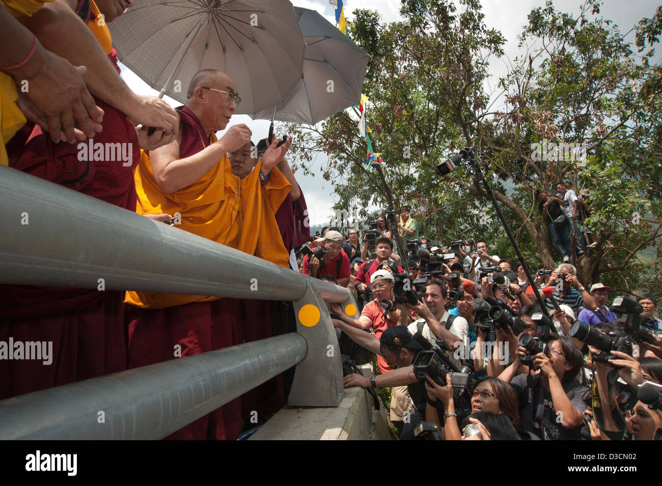 Der Dalai Lama, Tibet Führer im Exil, besucht Taiwan zu beten für die Opfer der Taifun Morakot im Jahr 2009. Stockfoto