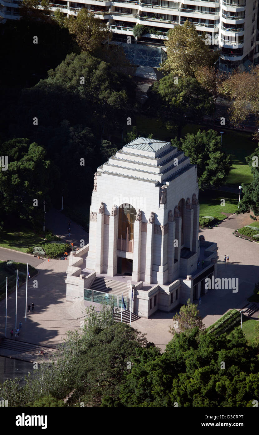 Luftbild von der ANZAC War Memorial in Hyde Park Sydney Australia Stockfoto