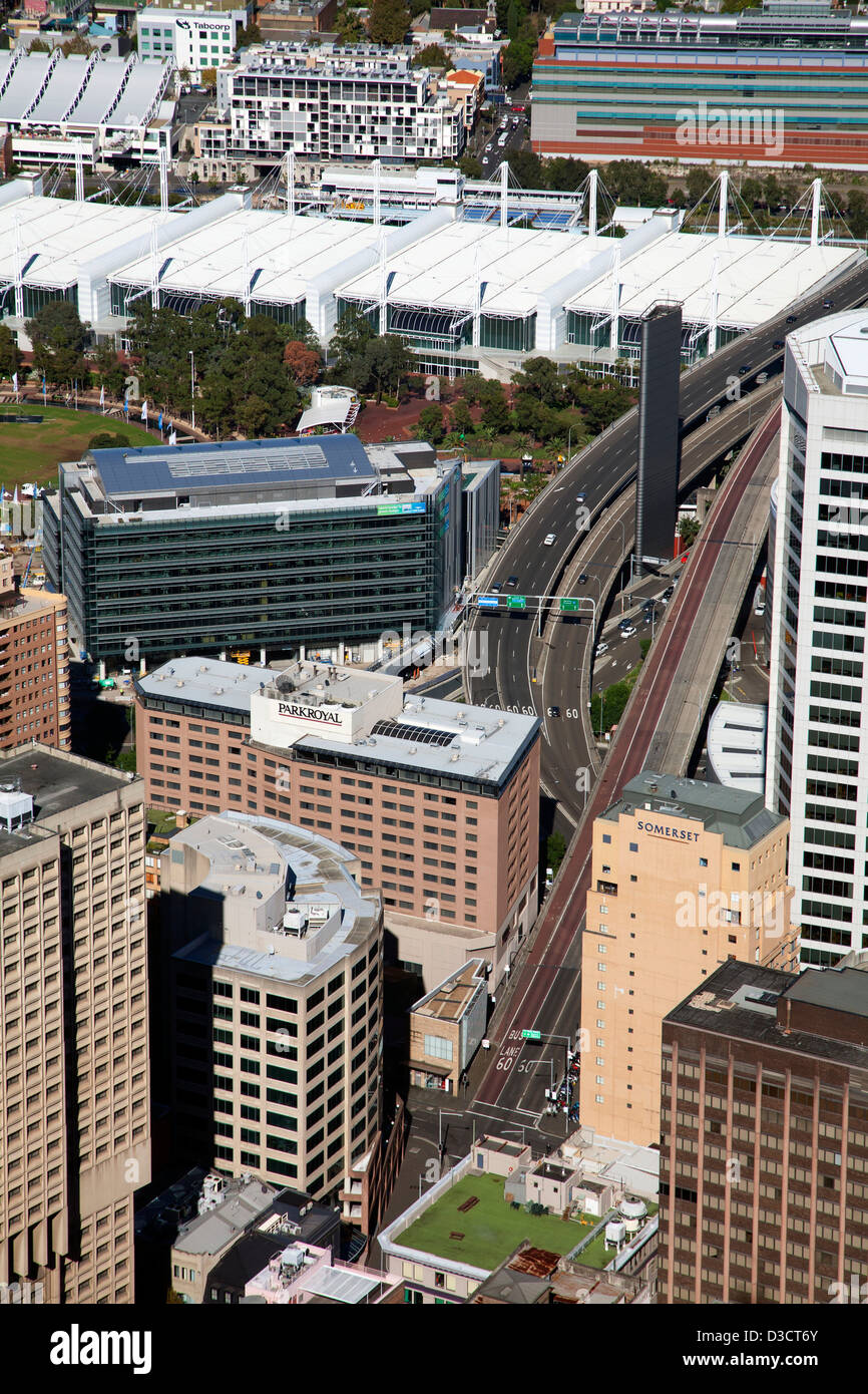 M4 Western Distributor Rampe und Sydney Exhibition Centre Darling Park Sydney Australia Stockfoto