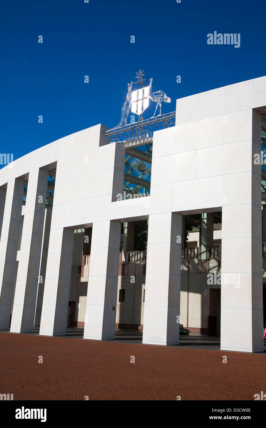 Detail der Haupteingang des Parlaments House Capital Hill Canberra ACT Australien Stockfoto