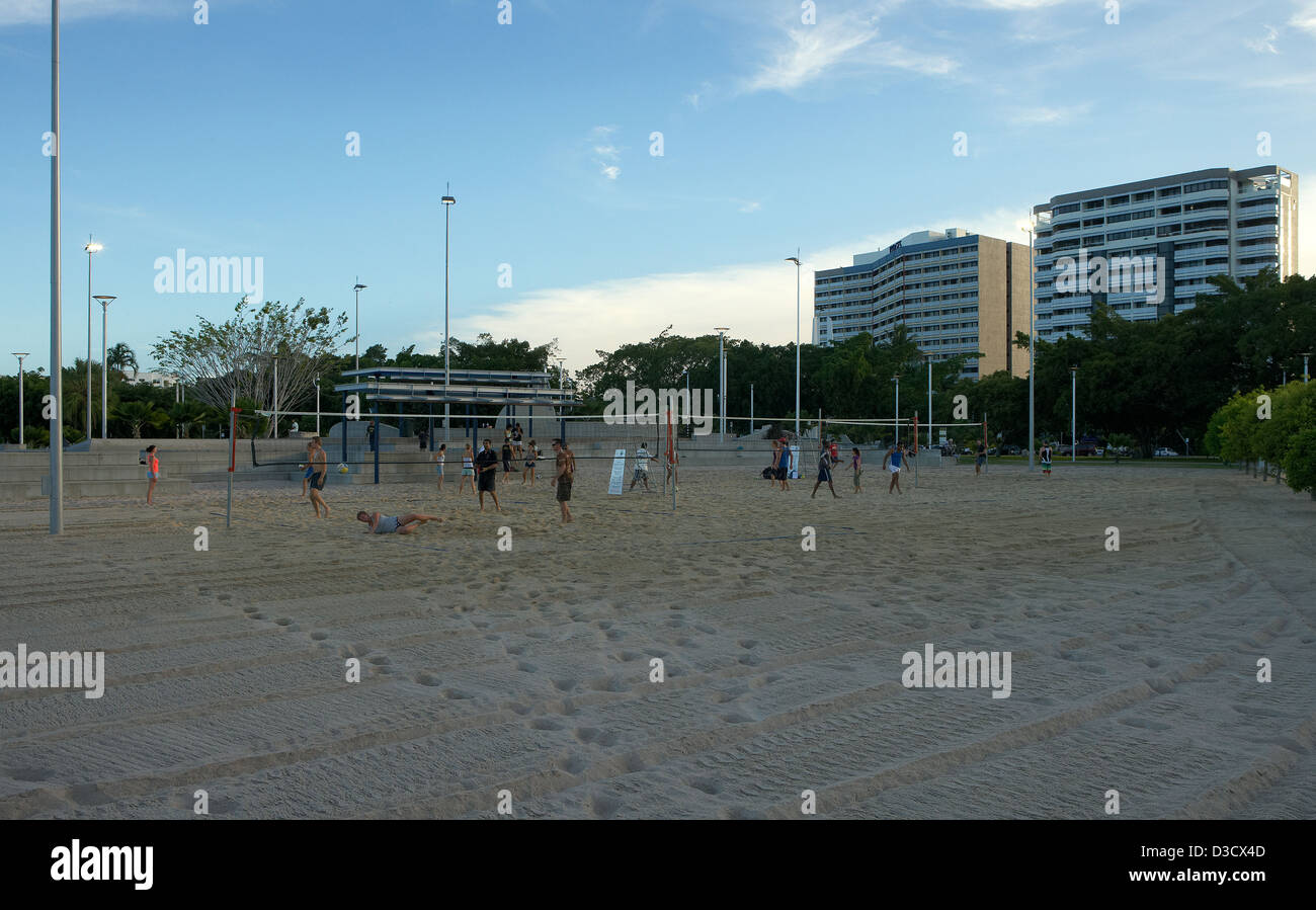 Cairns, Australien, Spielplätze für Beach-Volleyball im Esplanade Stockfoto