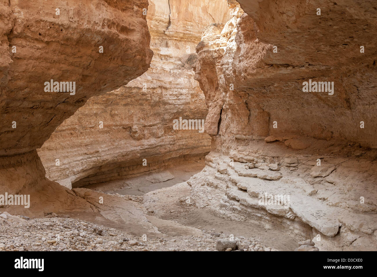 Berg-Oase Tamerza Canyon in der Tunesischen Republik, Tozeur nahe Grenze zu Algerien.  Nordafrika Stockfoto