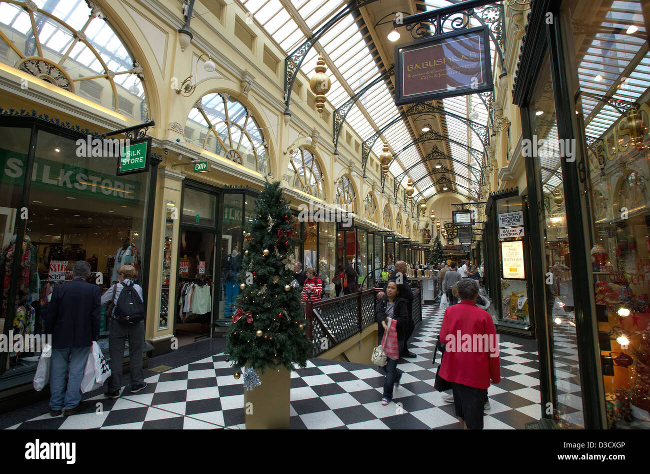 Melbourne, Australien, der historischen Royal Arcade Shopping mall Stockfoto