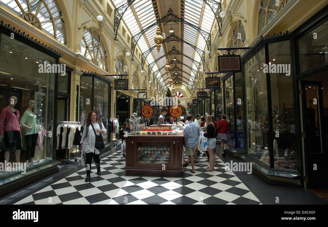 Melbourne, Australien, der historischen Royal Arcade Shopping mall Stockfoto