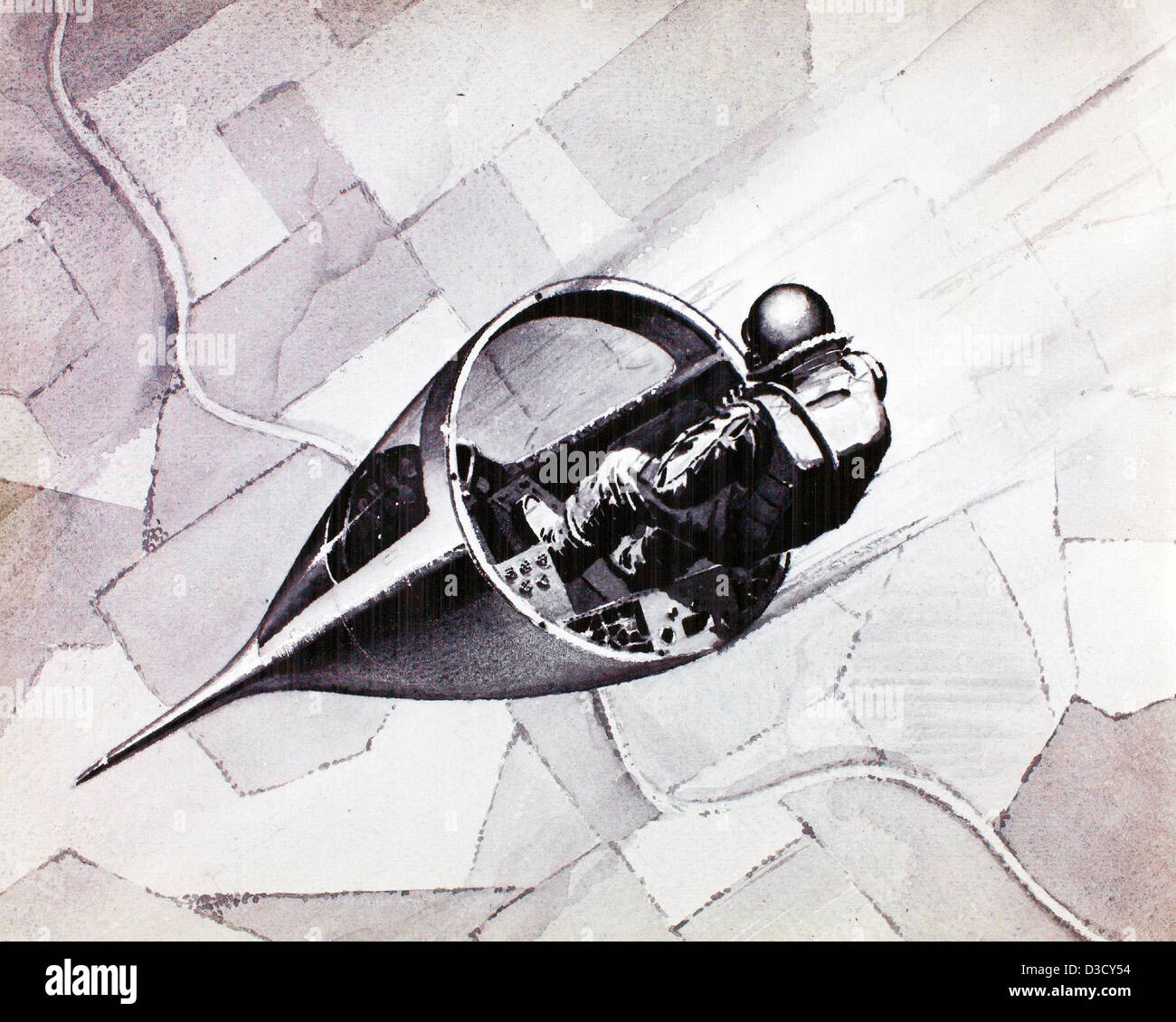 Die Douglas D-558-2 war ein Forschungsflugzeug, das in den 1940er Jahren von der US Navy eingesetzt wurde, um den transonischen Flug zu erforschen. Es spielte eine Schlüsselrolle bei der Weiterentwicklung der Flugtechnologie und half dabei, die Lücke zwischen Unterschall- und Überschallgeschwindigkeit zu schließen. Stockfoto