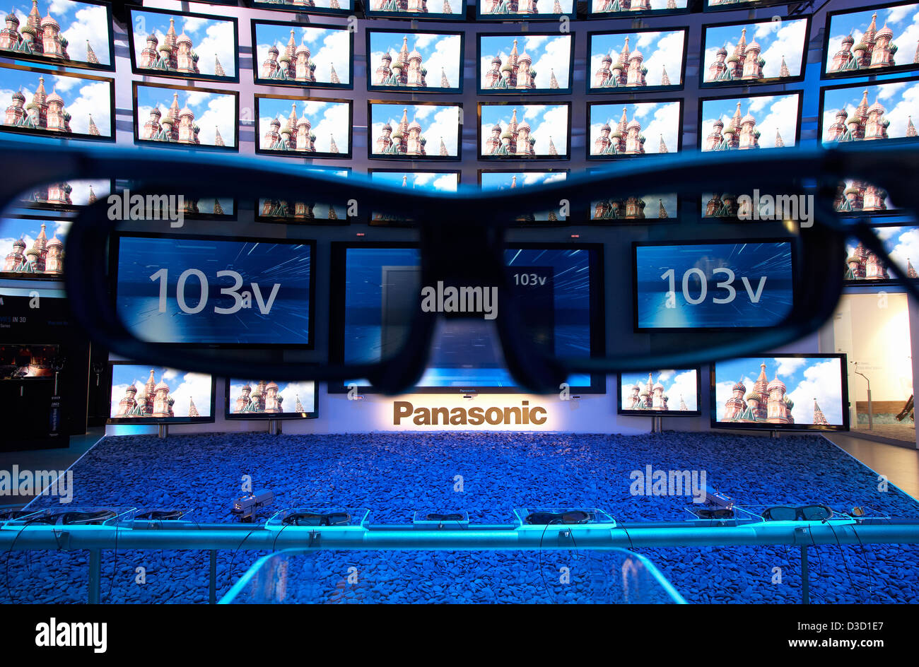Berlin, Deutschland, präsentiert der Panasonic 3D-TV auf der IFA 2010 Stockfoto