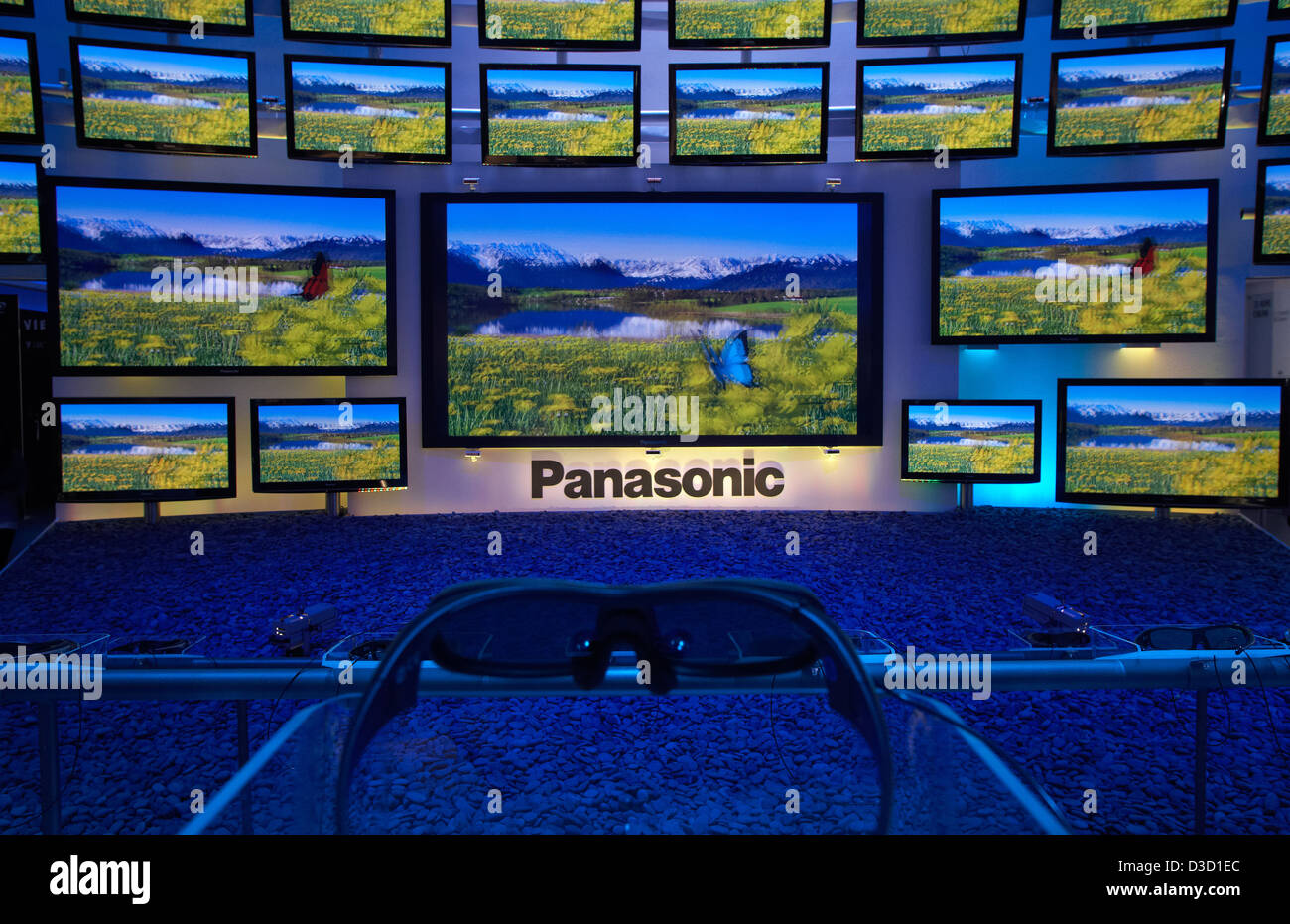 Berlin, Deutschland, präsentiert der Panasonic 3D-TV auf der IFA 2010 Stockfoto
