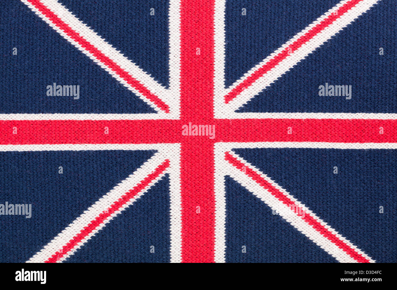 Flagge britischen stricken Vollformat closeup Stockfoto