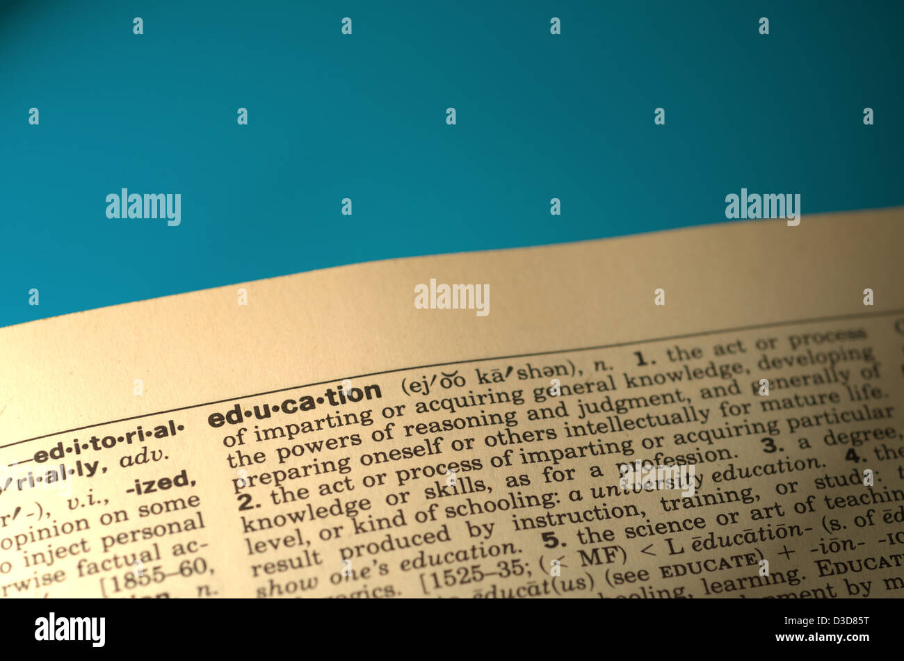 Bildung-Definition im Wörterbuch Stockfoto