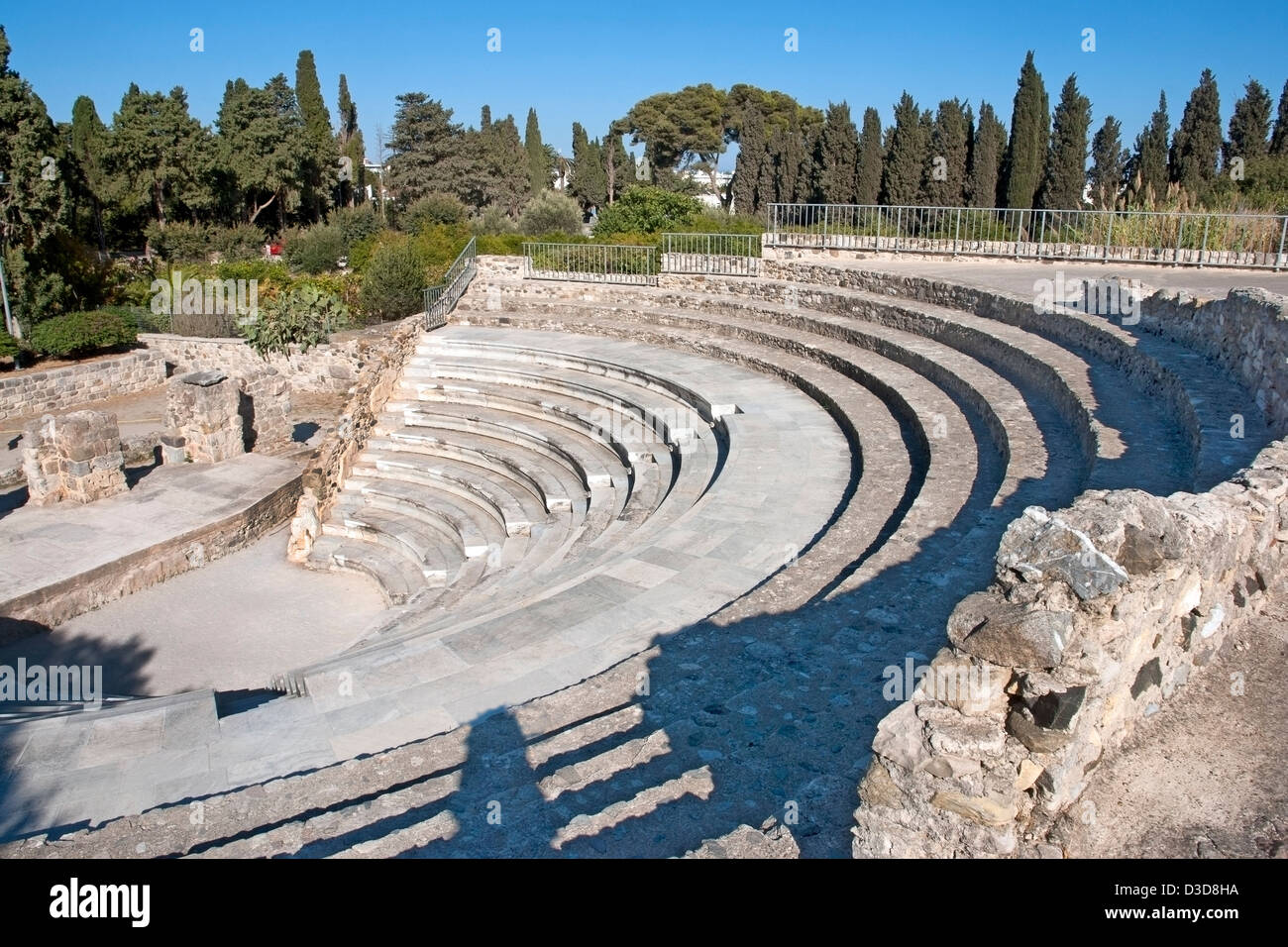 Das Odeon römische Amphitheater am Stadtrand von Kos-Stadt auf der griechischen Insel Kos in der Dodekanes-Gruppe Stockfoto