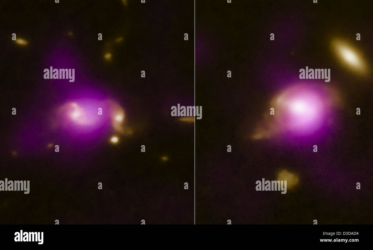 Unheimliche Begegnung der galaktischen Art (NASA, Chandra, Hubble, 25.10.11) Stockfoto