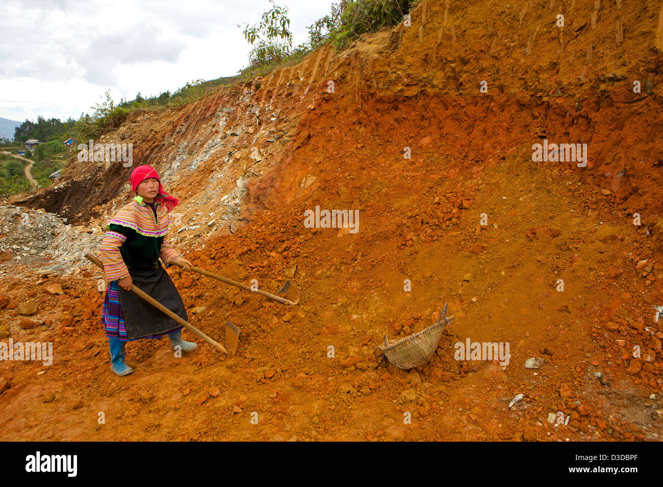 Vietnam, Lao Cai-Provinz. Flower Hmong-Minderheit Stockfoto