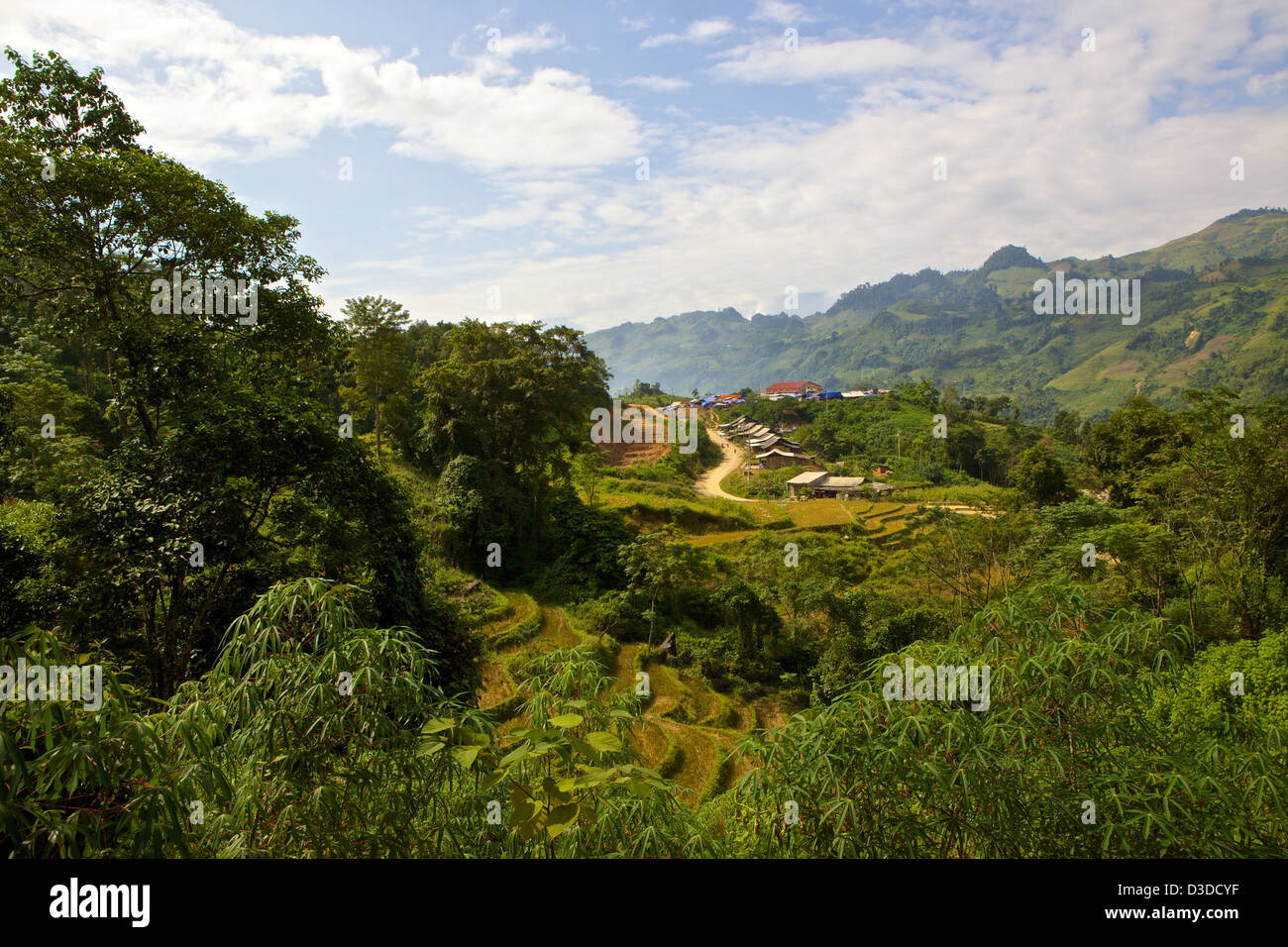 Landschaft von Cat Cat Dorf, Sapa, Lao Cai, Vietnam Stockfoto