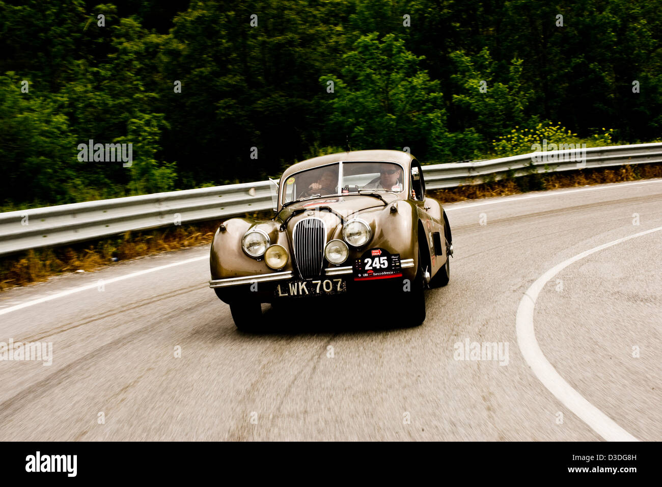 Oldtimer unterwegs, Mille Miglia Autorennen, Italien, 2008 Stockfoto