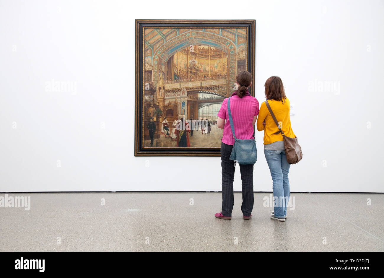 Essen, Deutschland, Folkwang Museum Besucher schauen Sie sich Bilder einer Metropole Stockfoto