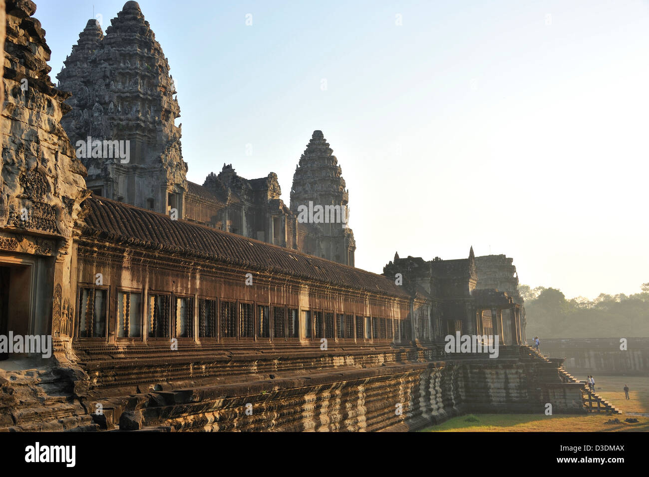 Angkor Wat Tempel Seitenwand Stockfoto