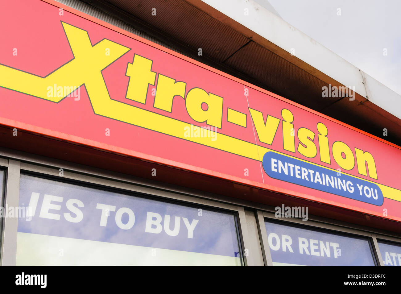 Xtra-Vision-Zeichen in einem Geschäft Stockfoto