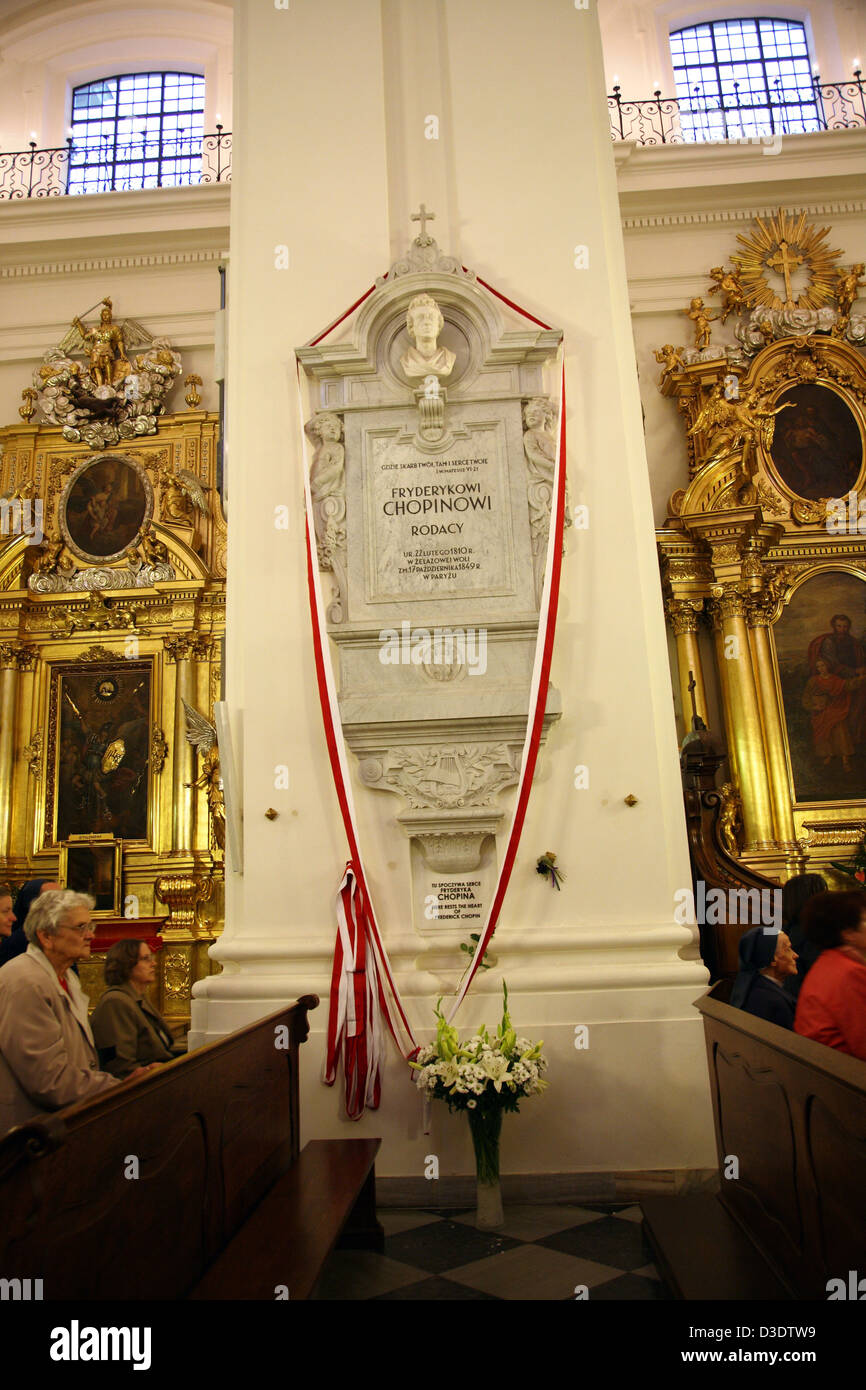 Warschau Polen Auf Dem Epitaph Von Frederic Chopin In Der Heilig Kreuz Kirche Wo Sein Herz Begraben Liegt Stockfotografie Alamy