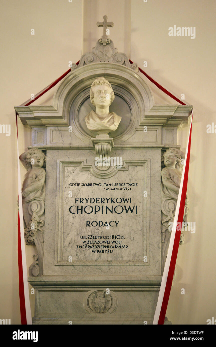 Warschau Polen Auf Dem Epitaph Von Frederic Chopin In Der Heilig Kreuz Kirche Wo Sein Herz Begraben Liegt Stockfotografie Alamy