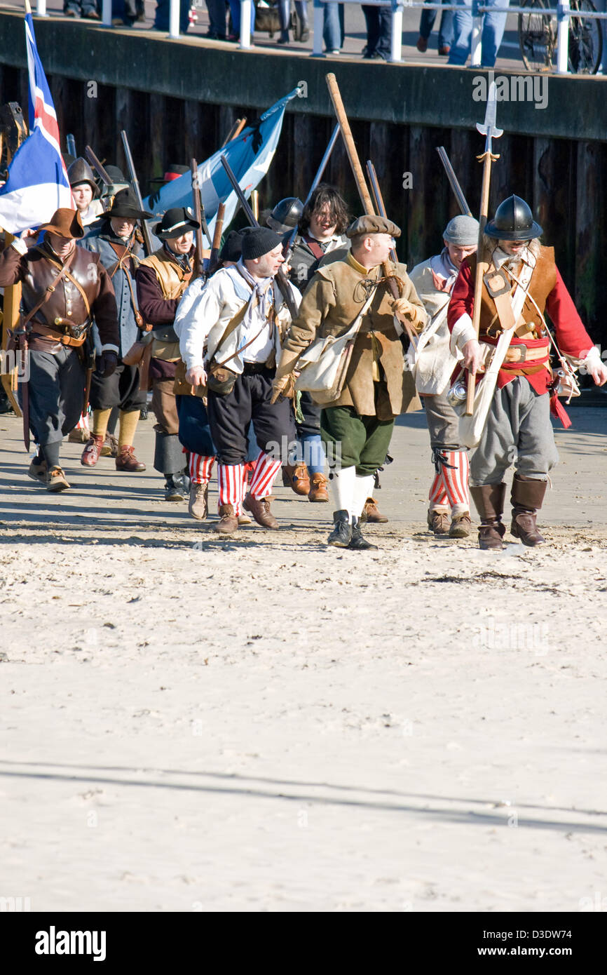 Reenactment der 1645 Crabchurch Verschwörung in Weymouth auf Sonntag, 17. Februar 2013. Stockfoto