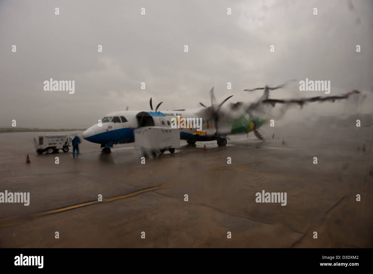 Krabi, Thailand, Krabi an Flughäfen Heathrow Terminals der Monsun regnet Stockfoto