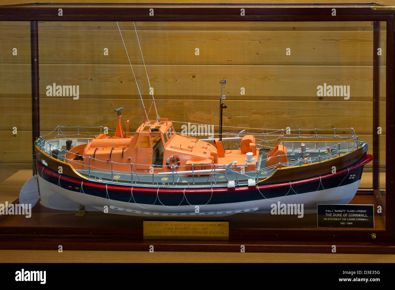 Herzog von Cornwall Modellboot RNLI The Lizard Lifeboat Station Cornwall England Stockfoto