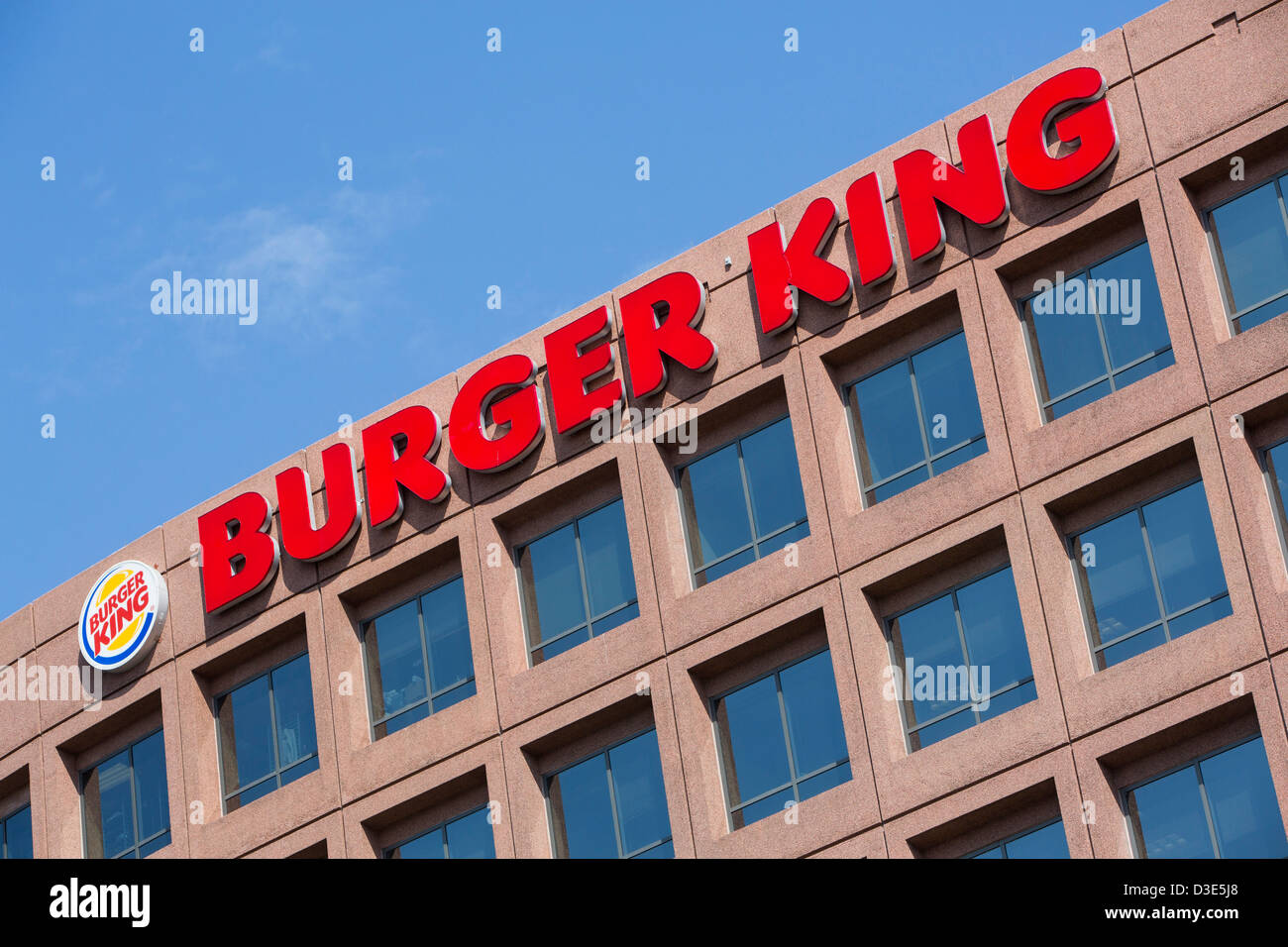 Das Hauptquartier der Fastfood-Kette Burger King, auch bekannt als das Restaurant Support Center. Stockfoto
