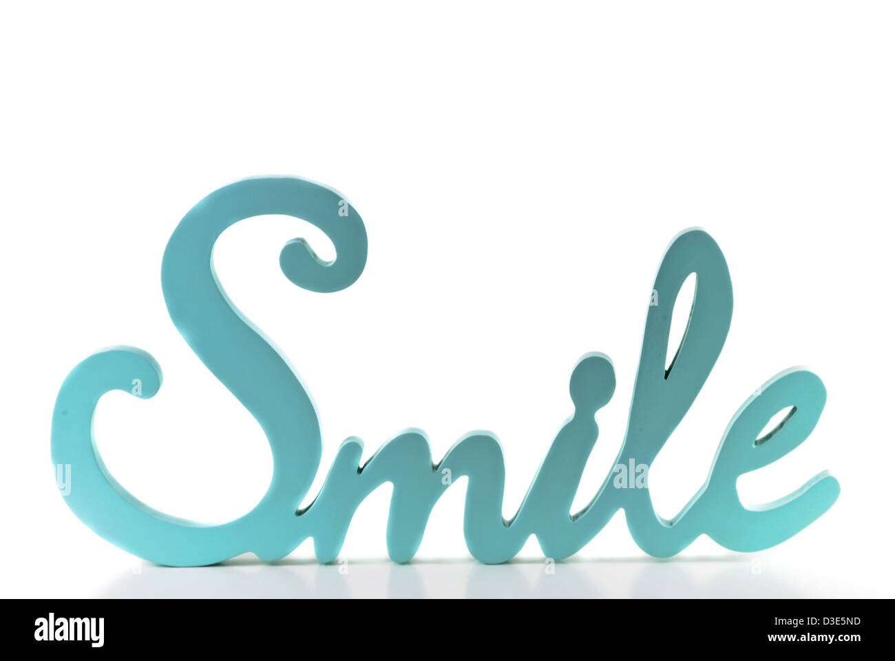 Baby Blue Smile Wort isoliert auf weißem Hintergrund Stockfoto