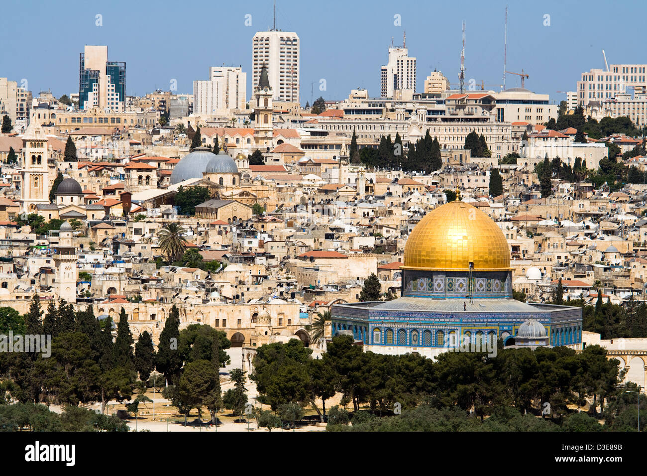 Die Ansicht von Jerusalem aus dem Ölberg muss immer eines der markanten Eindrücke welche jeden Besucher nach Jerusalem Stockfoto