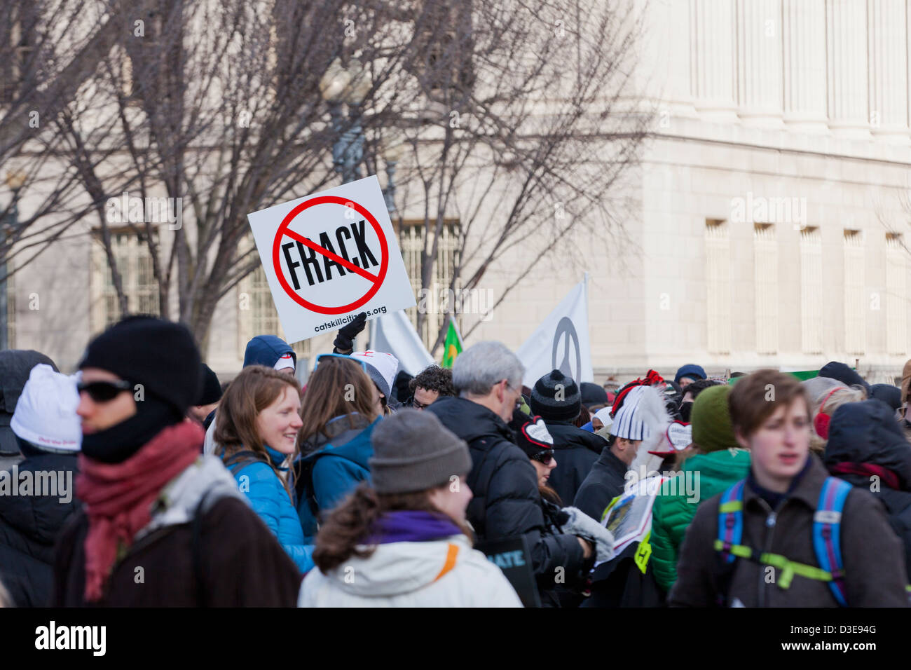 Umweltaktivisten protestieren Fracking Stockfoto