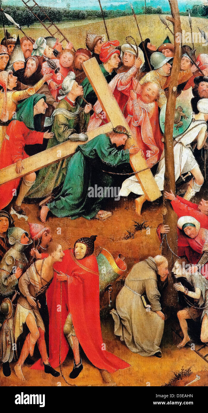 Hieronymus Bosch, Christus das Kreuz tragend (Wien) Circa 1500 Öl auf Holz. Kunsthistorisches Museum, Wien, Österreich Stockfoto