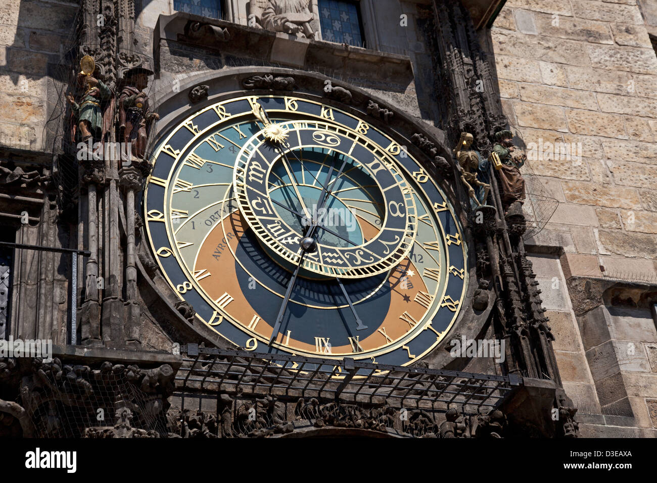 Prag - historische astronomische Uhr (Orloj) auf das alte Rathaus Stockfoto
