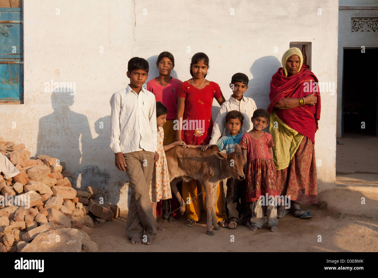 Rajasthani Familienporträt. Stockfoto