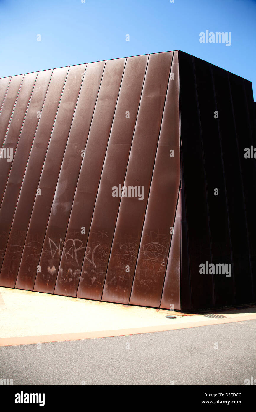 Der Rost bedeckt Panels der australischen Architekturikone Australian Centre for Contemporary Art (ACCA) South Melbourne Australien Stockfoto