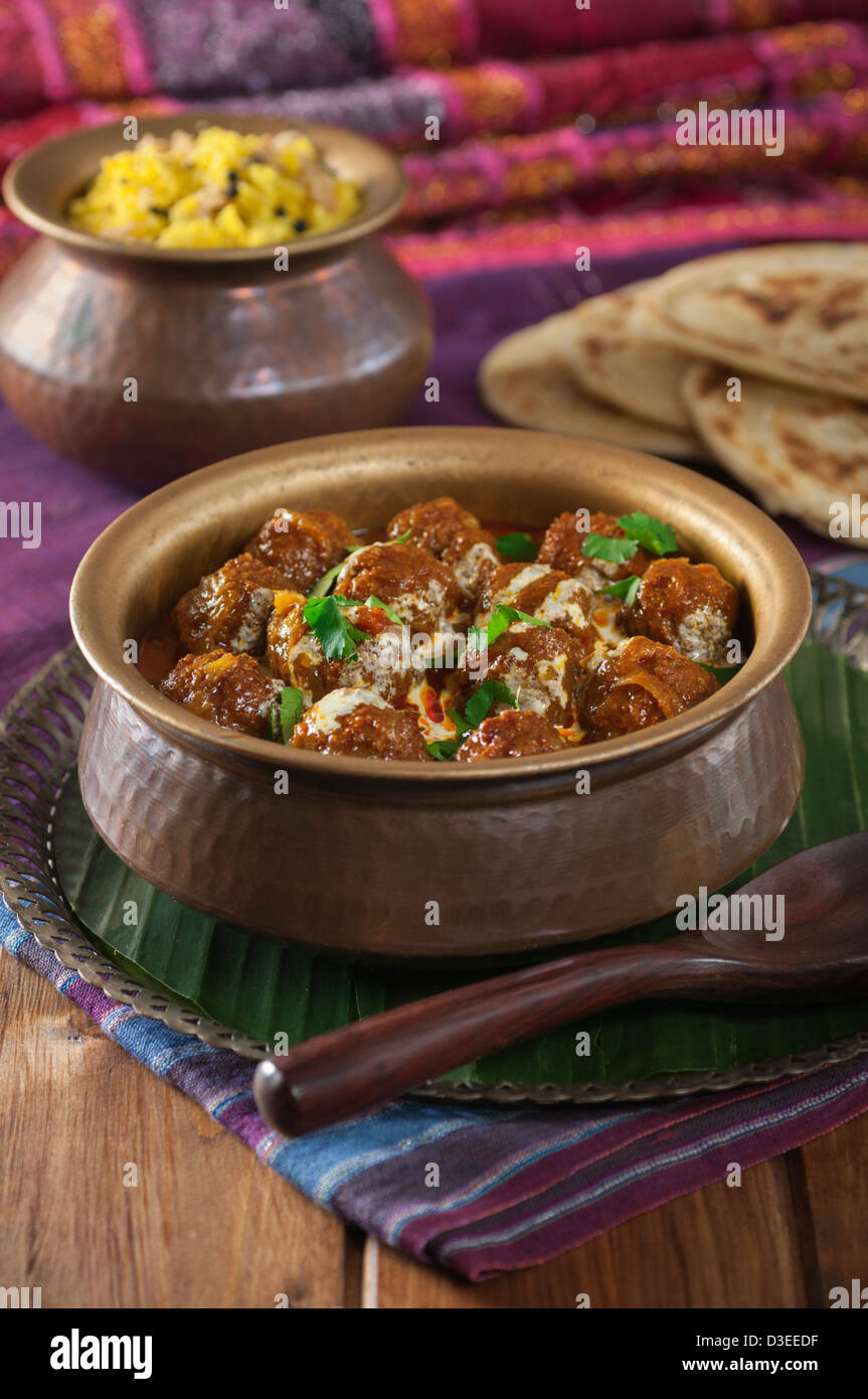 Kofta Curry Indien Essen Stockfoto