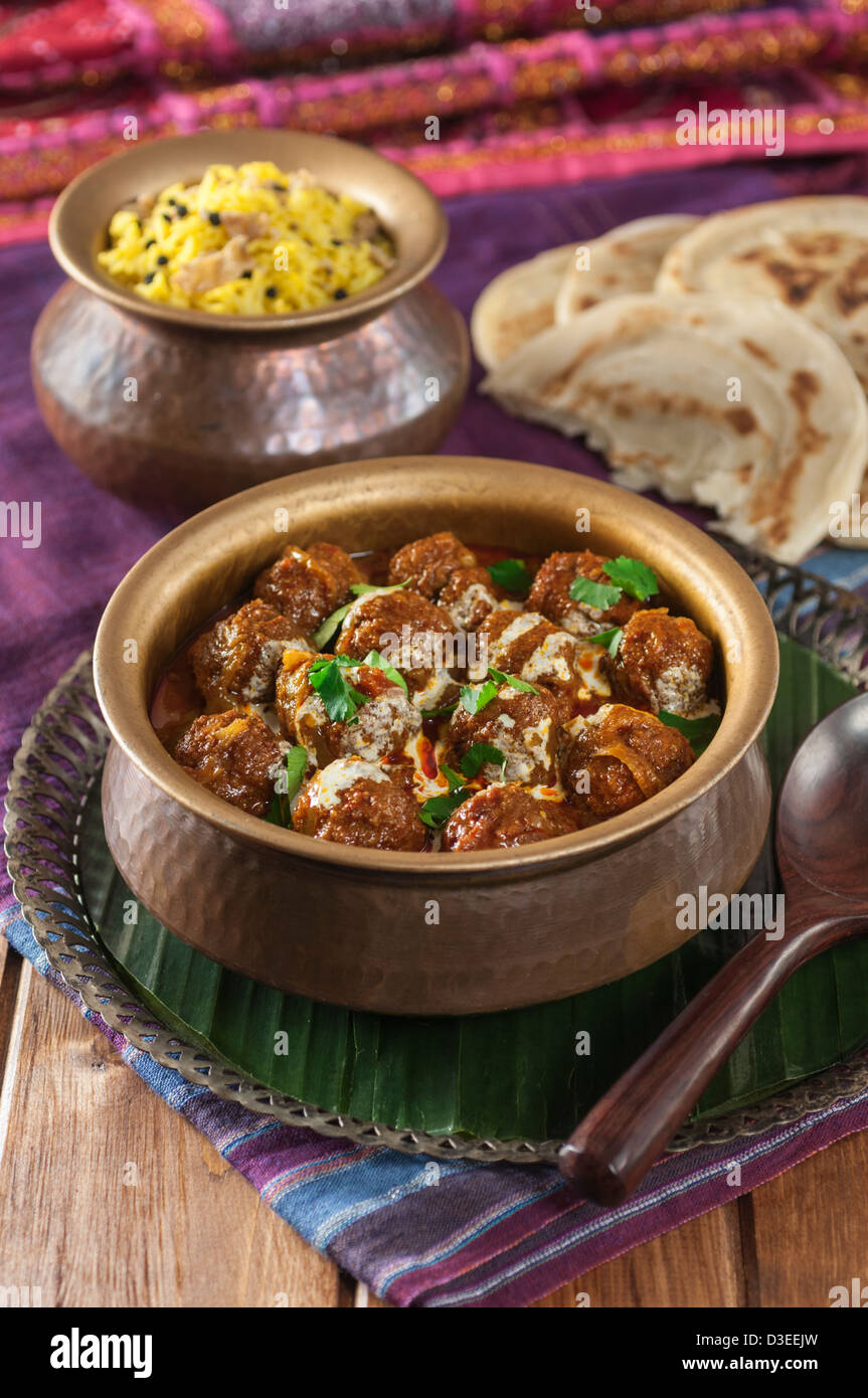 Kofta Curry Indien Essen Stockfoto