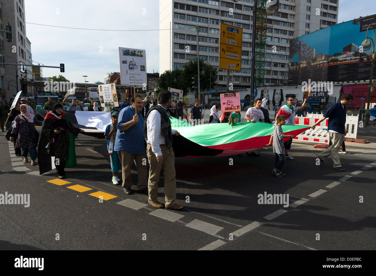 Al-Quds-Tag. Demonstrationen gegen Israel und seine Kontrolle über Jerusalem. Solidarität mit dem palästinensischen Volk Stockfoto